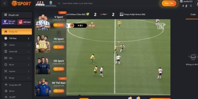 Hướng dẫn chơi kèo cá cược nửa trận tại Vsports