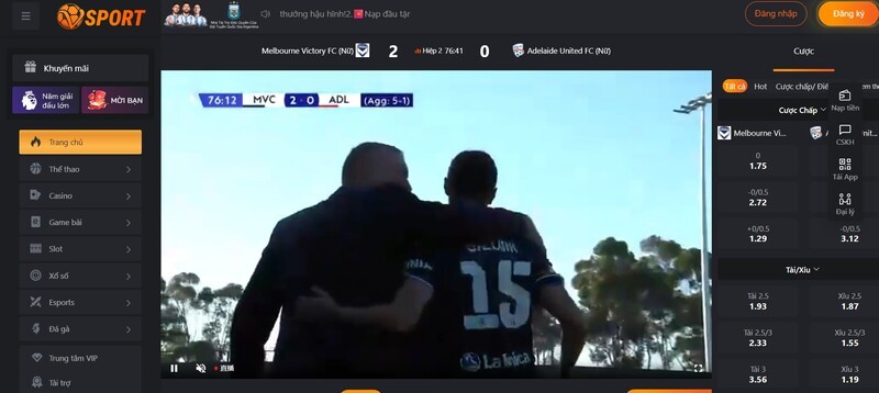 Tỷ lệ trả thưởng của Vsports hiện nay đang cao nhất thị trường 